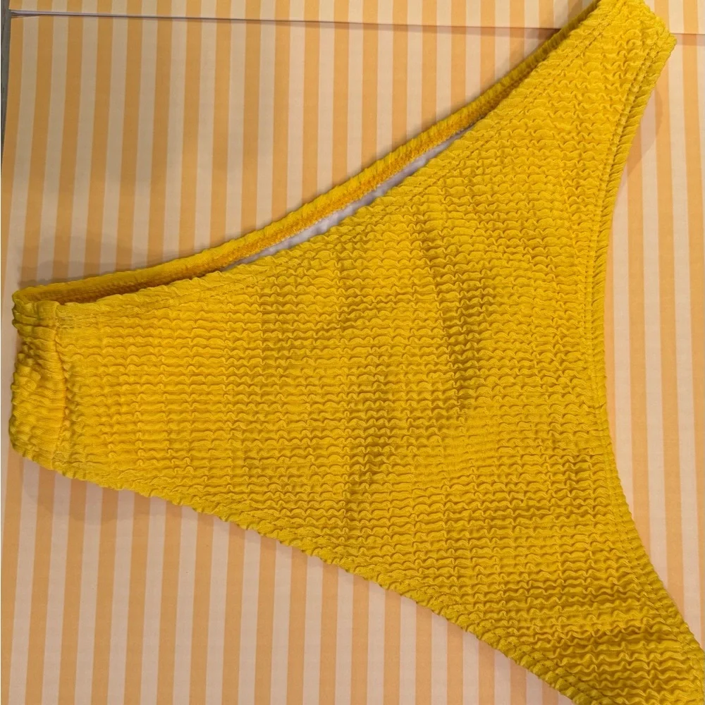 Yellow Textured Bikini Set